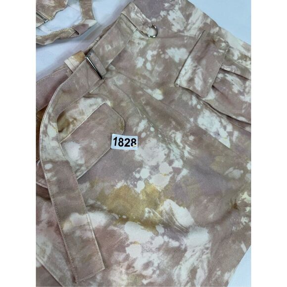 Fashion Nova Mini Skirt Set XL On the Look Out Taupe y2k Camo New Strappy - Picture 16 of 16